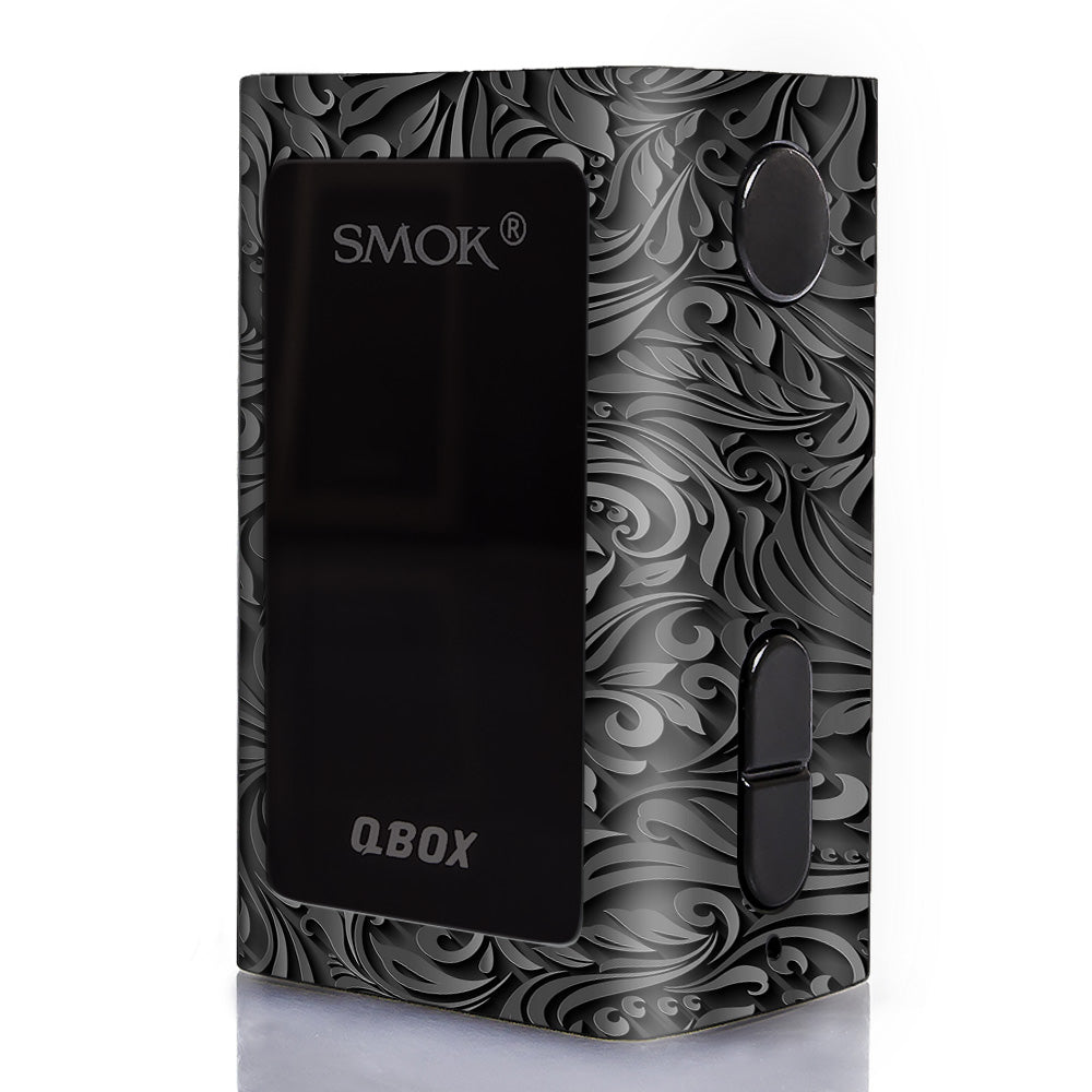  Black Flowers Floral Pattern Smok Q-Box Skin