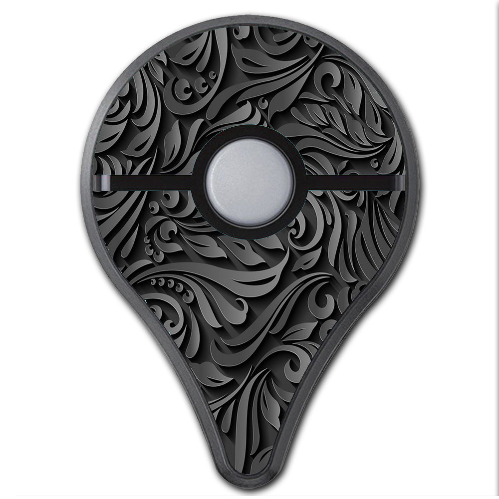  Black Flowers Floral Pattern Pokemon Go Plus Skin