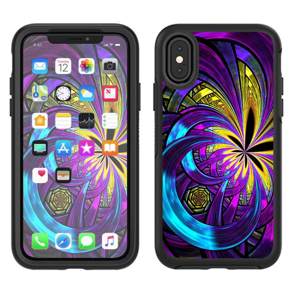  Purple Beautiful Design Otterbox Defender Apple iPhone X Skin
