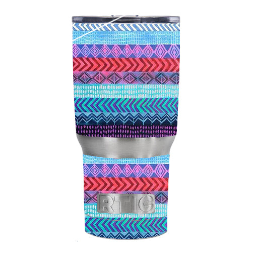  Aztec Blue Tribal Chevron RTIC 20oz Tumbler Skin