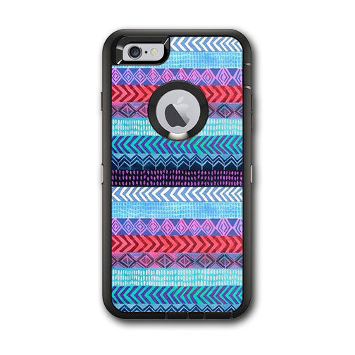  Aztec Blue Tribal Chevron Otterbox Defender iPhone 6 PLUS Skin