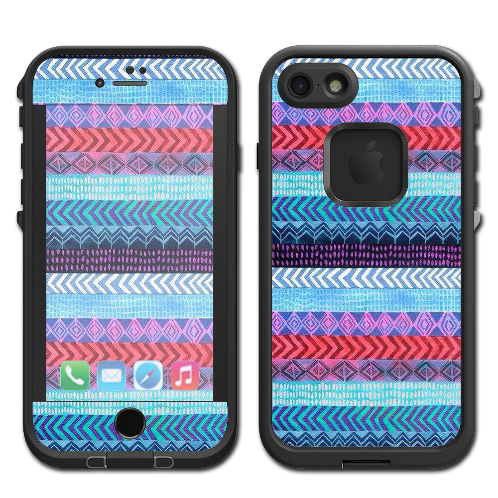  Aztec Blue Tribal Chevron Lifeproof Fre iPhone 7 or iPhone 8 Skin