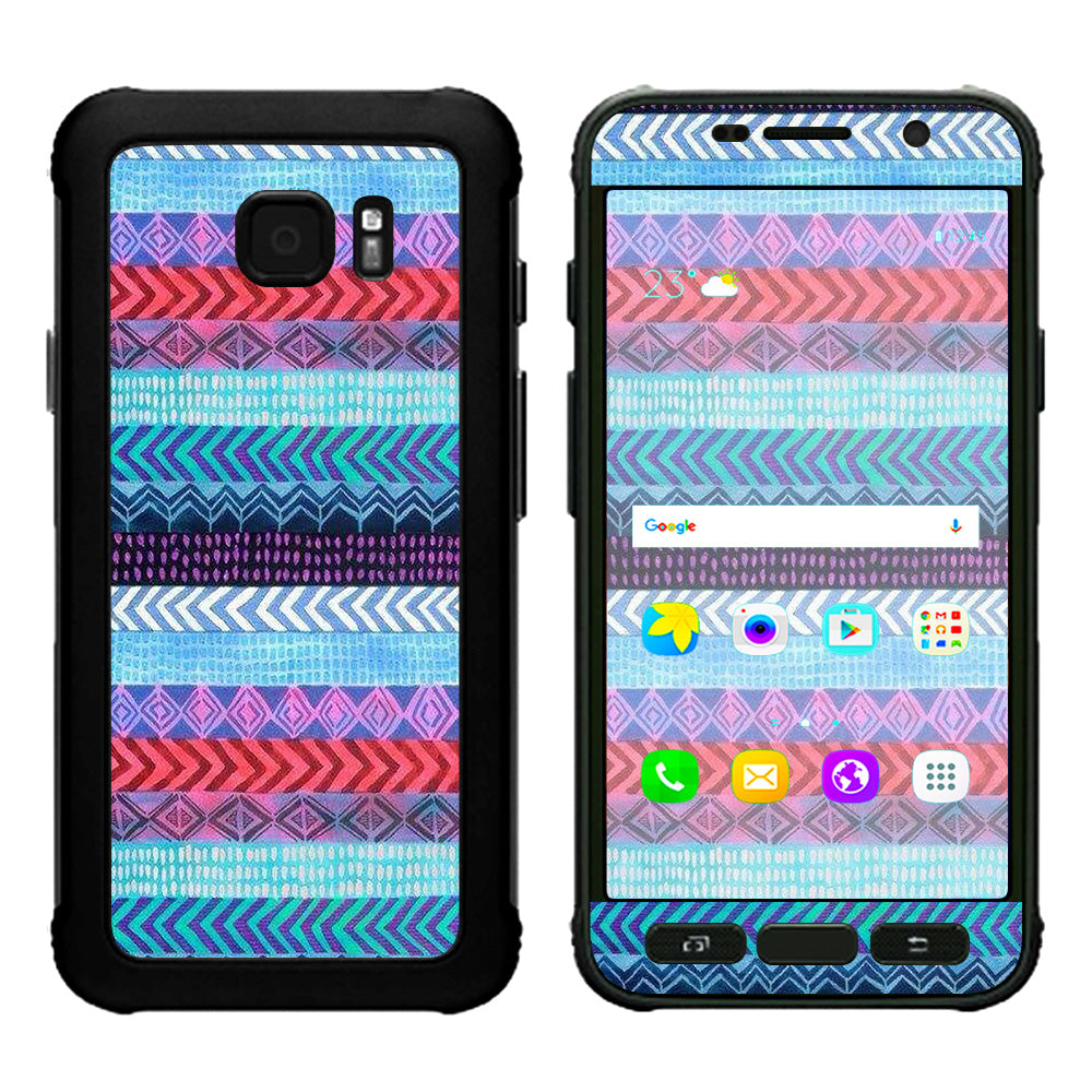  Aztec Blue Tribal Chevron Samsung Galaxy S7 Active Skin