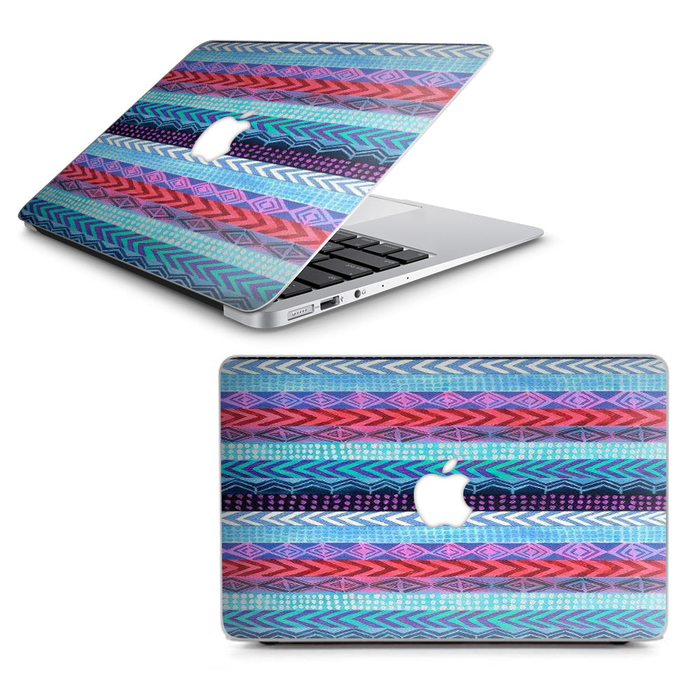  Aztec Blue Tribal Chevron Macbook Air 13" A1369 A1466 Skin