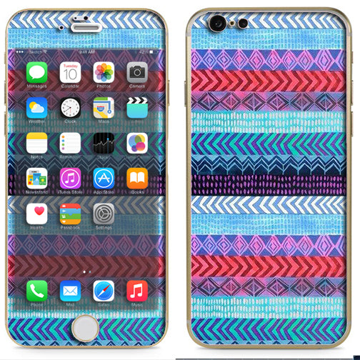  Aztec Blue Tribal Chevron Apple 6 Skin