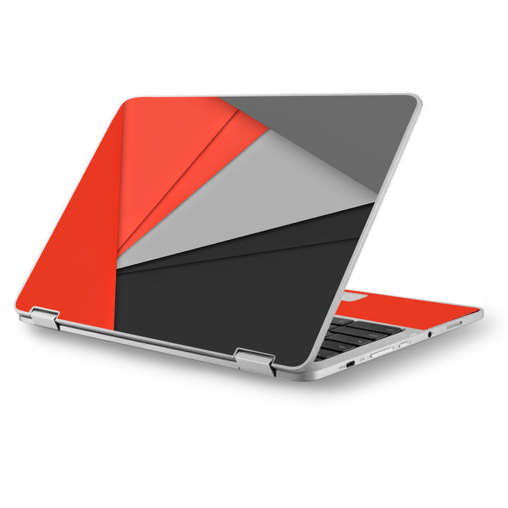  Orange And Grey Asus Chromebook Flip 12.5" Skin