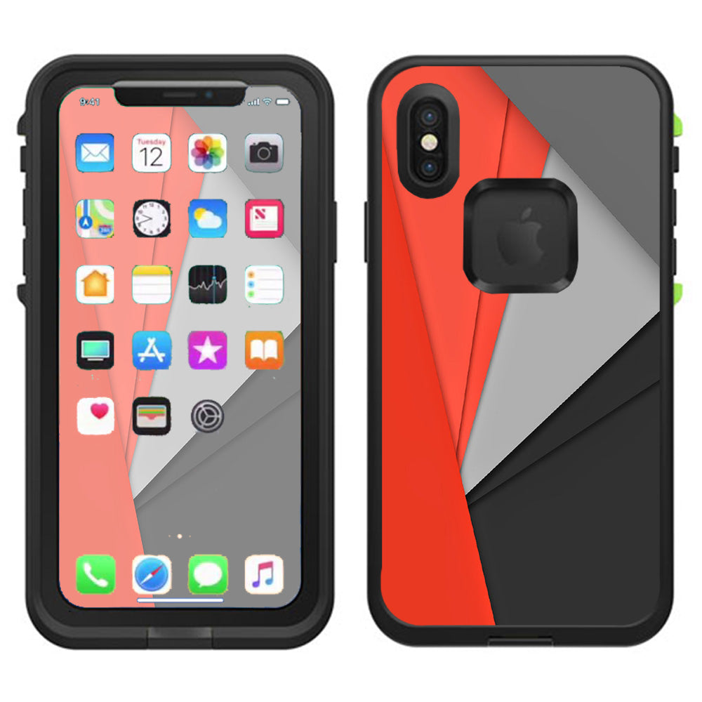  Orange And Grey Lifeproof Fre Case iPhone X Skin