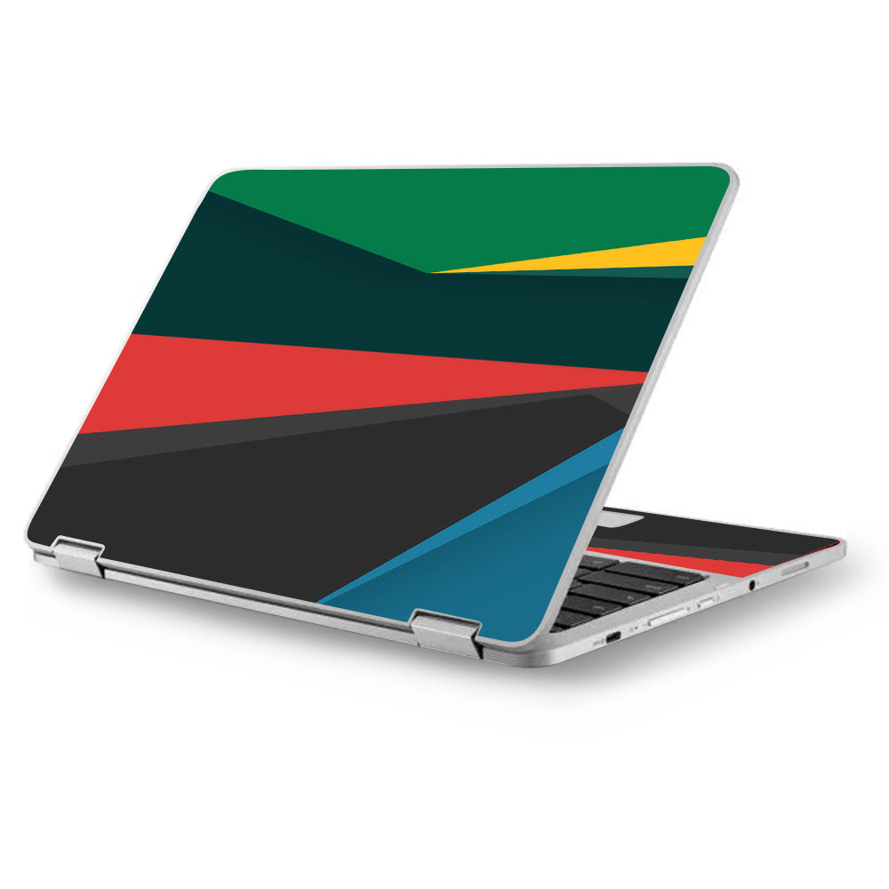  Abstract Patterns Green Asus Chromebook Flip 12.5" Skin