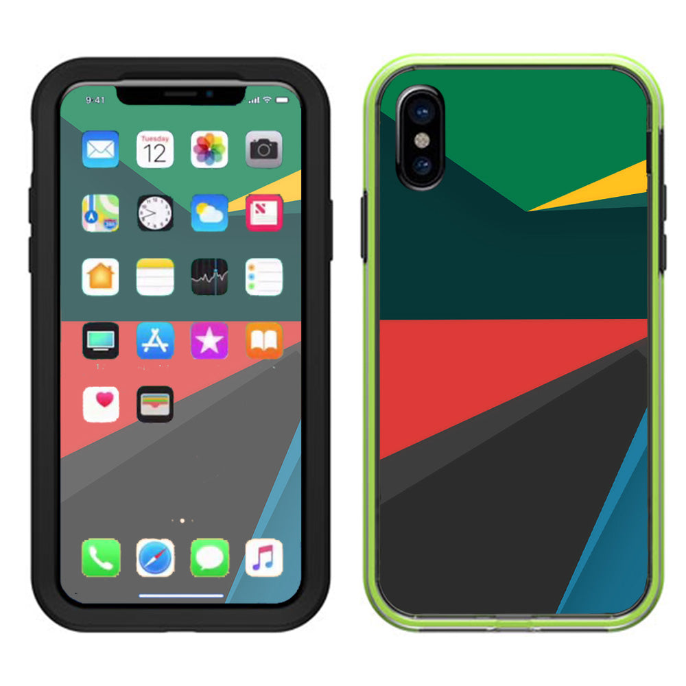  Abstract Patterns Green Lifeproof Slam Case iPhone X Skin