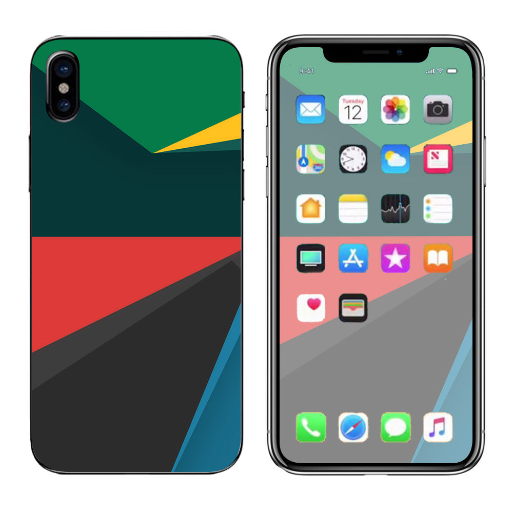  Abstract Patterns Green Apple iPhone X Skin