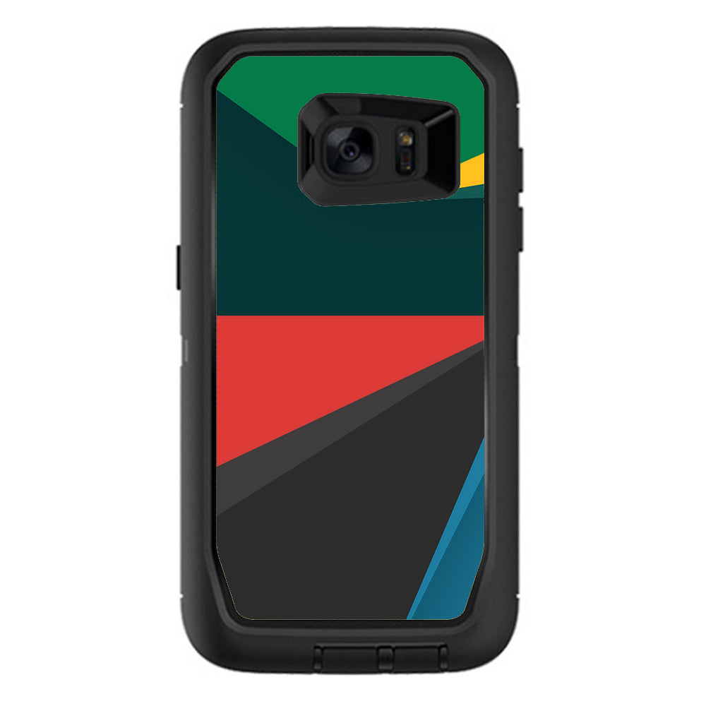  Abstract Patterns Green Otterbox Defender Samsung Galaxy S7 Edge Skin