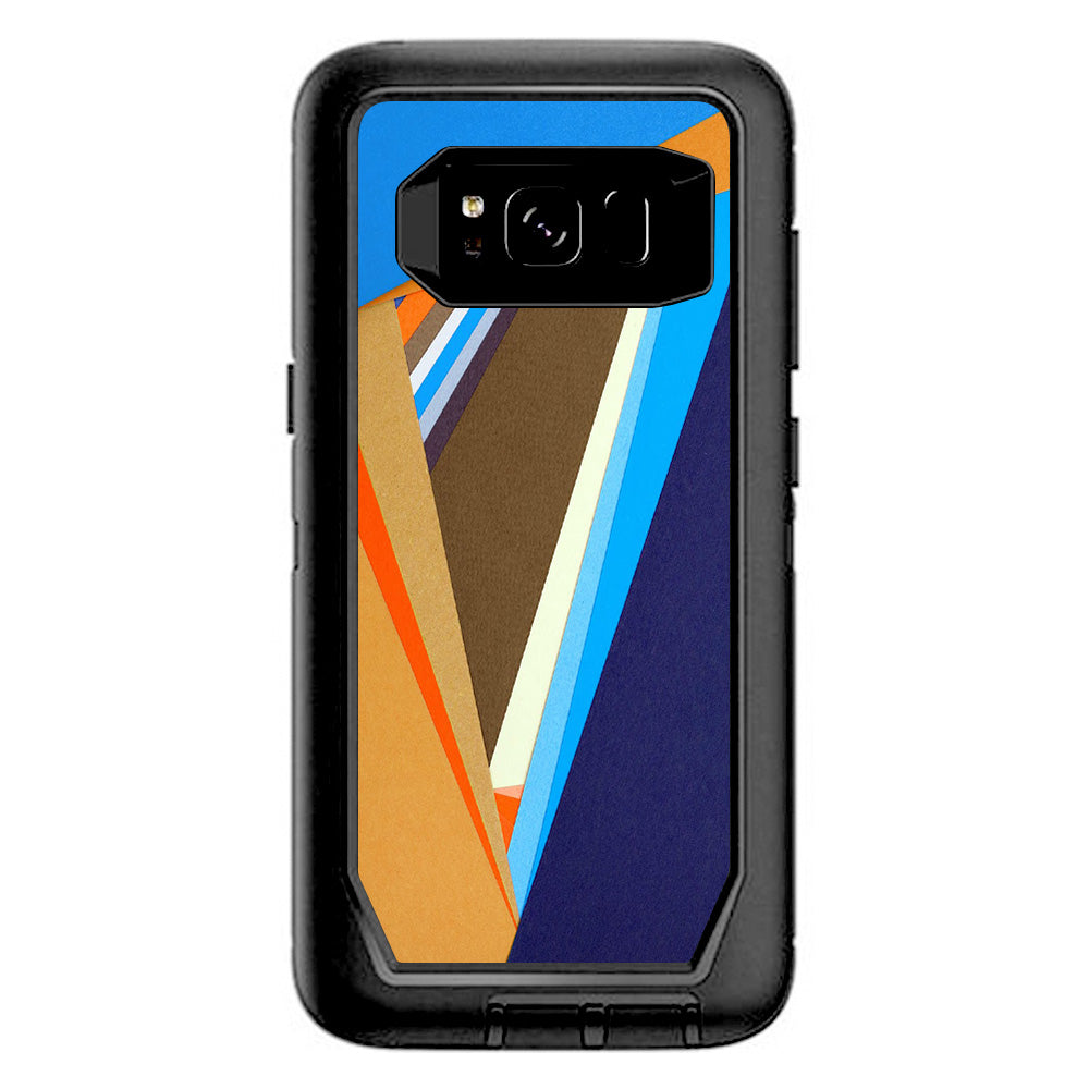  Abstract Patterns Blue Tan Otterbox Defender Samsung Galaxy S8 Skin