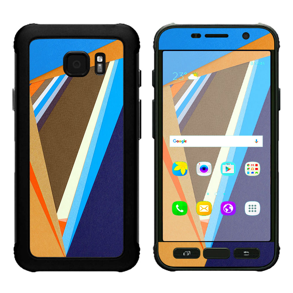  Abstract Patterns Blue Tan Samsung Galaxy S7 Active Skin