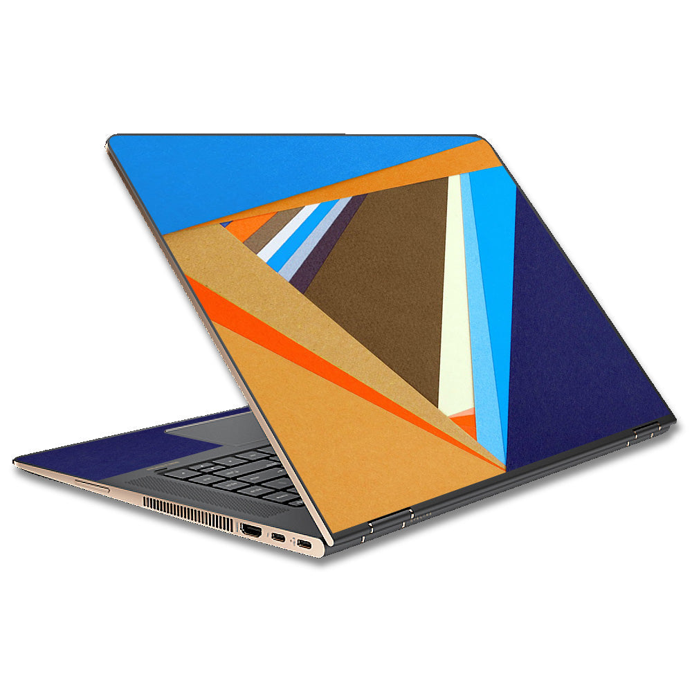  Abstract Patterns Blue Tan HP Spectre x360 15t Skin