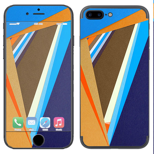  Abstract Patterns Blue Tan Apple  iPhone 7+ Plus / iPhone 8+ Plus Skin