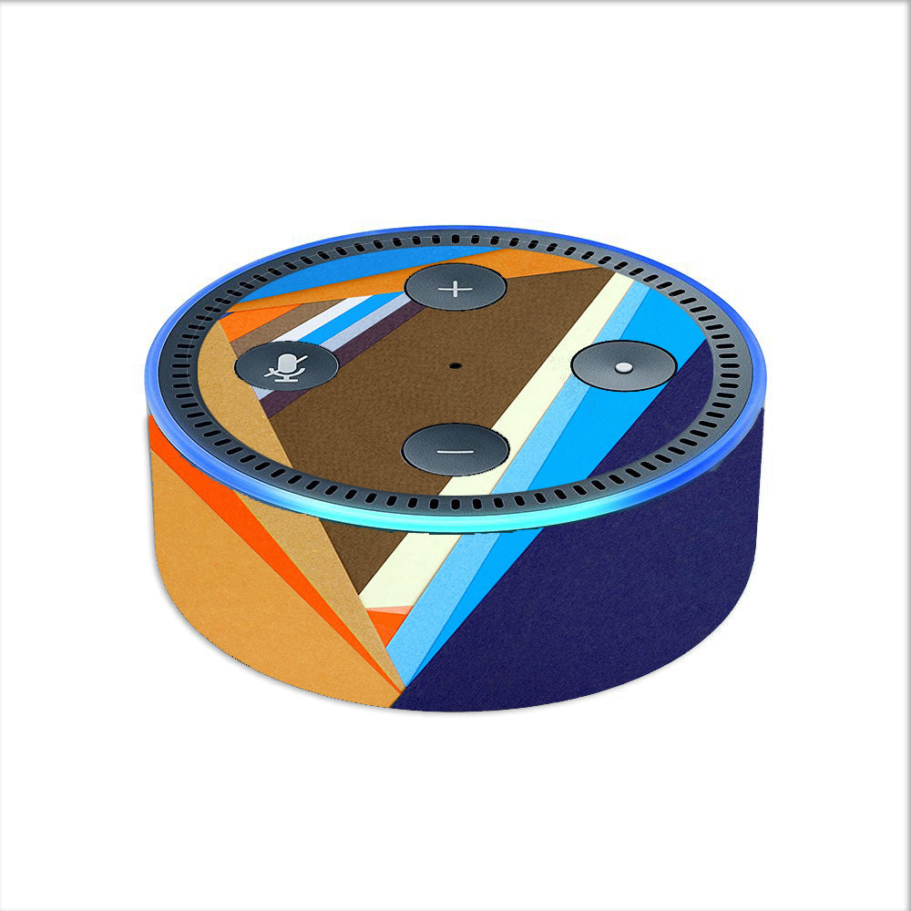  Abstract Patterns Blue Tan Amazon Echo Dot 2nd Gen Skin