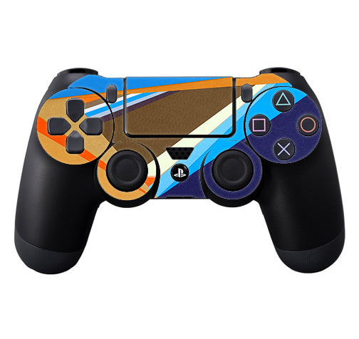  Abstract Patterns Blue Tan Sony Playstation PS4 Controller Skin