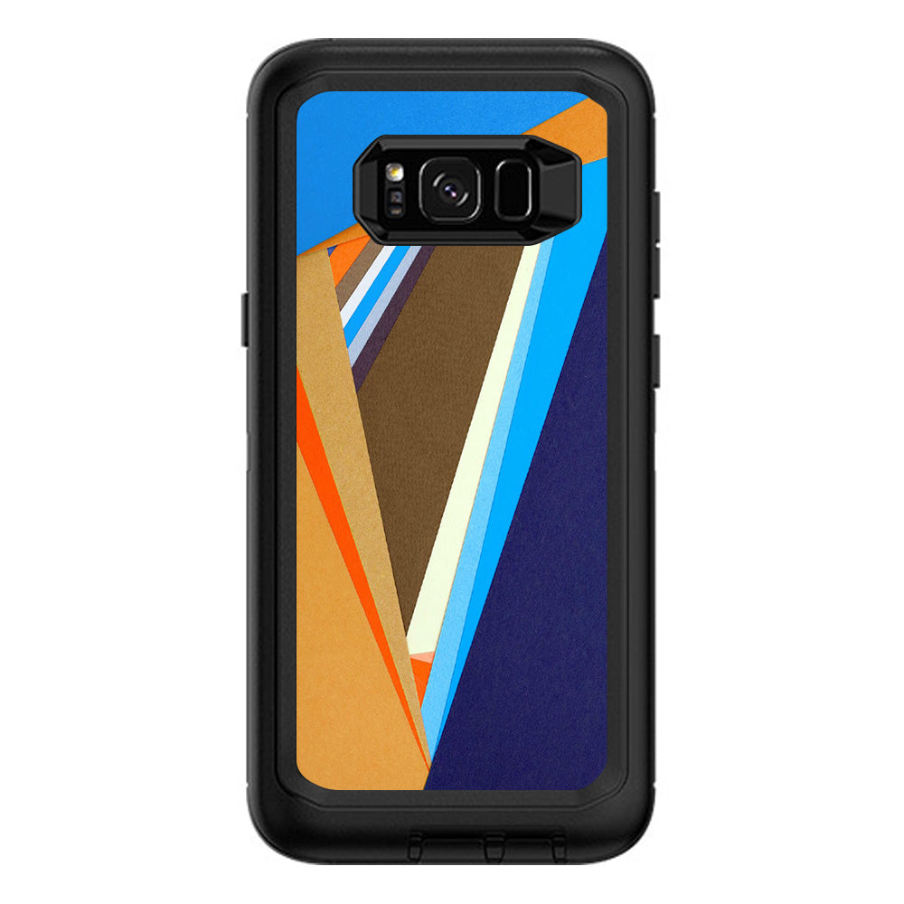  Abstract Patterns Blue Tan Otterbox Defender Samsung Galaxy S8 Plus Skin