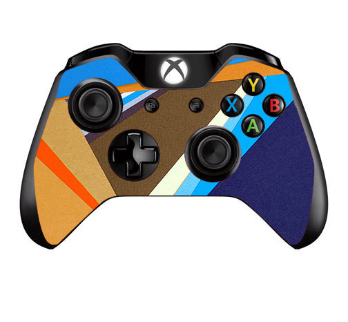  Abstract Patterns Blue Tan Microsoft Xbox One Controller Skin