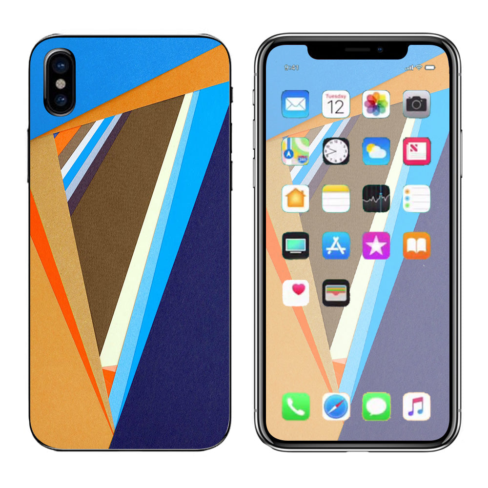  Abstract Patterns Blue Tan Apple iPhone X Skin