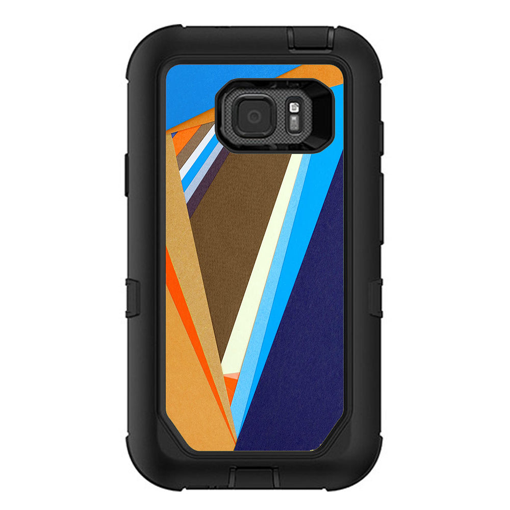  Abstract Patterns Blue Tan Otterbox Defender Samsung Galaxy S7 Active Skin