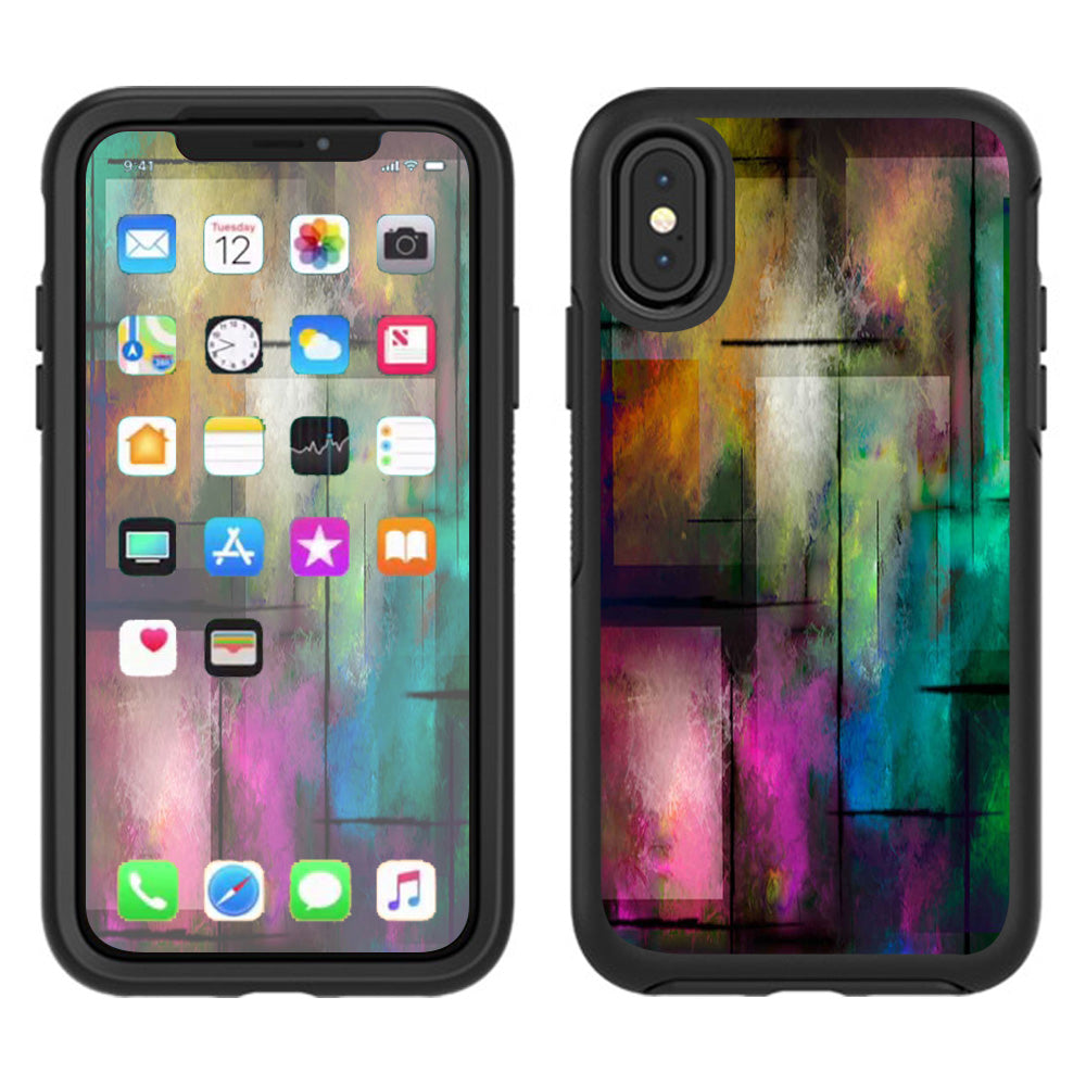  Colorful Paint Modern Otterbox Defender Apple iPhone X Skin