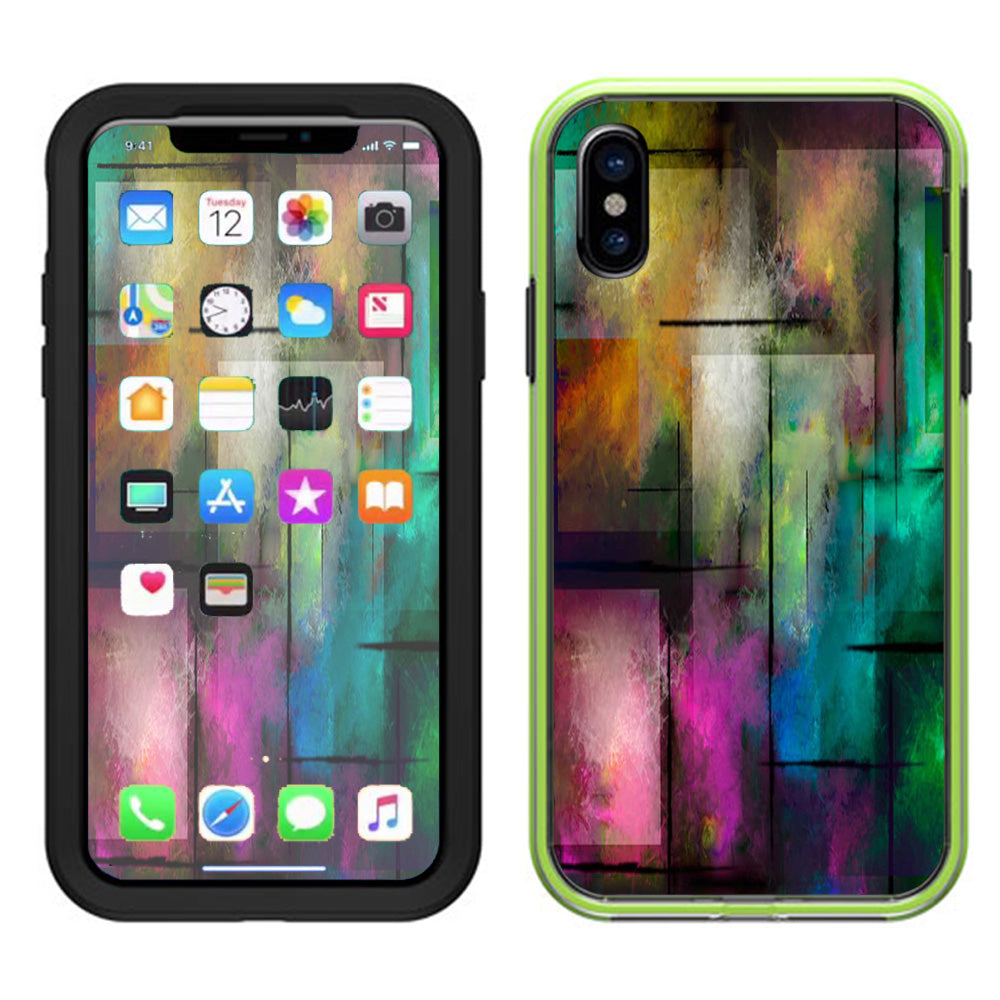  Colorful Paint Modern Lifeproof Slam Case iPhone X Skin