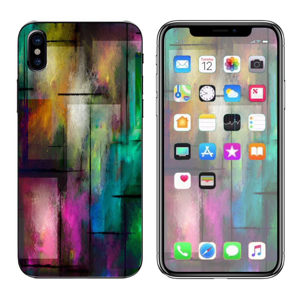  Colorful Paint Modern Apple iPhone X Skin