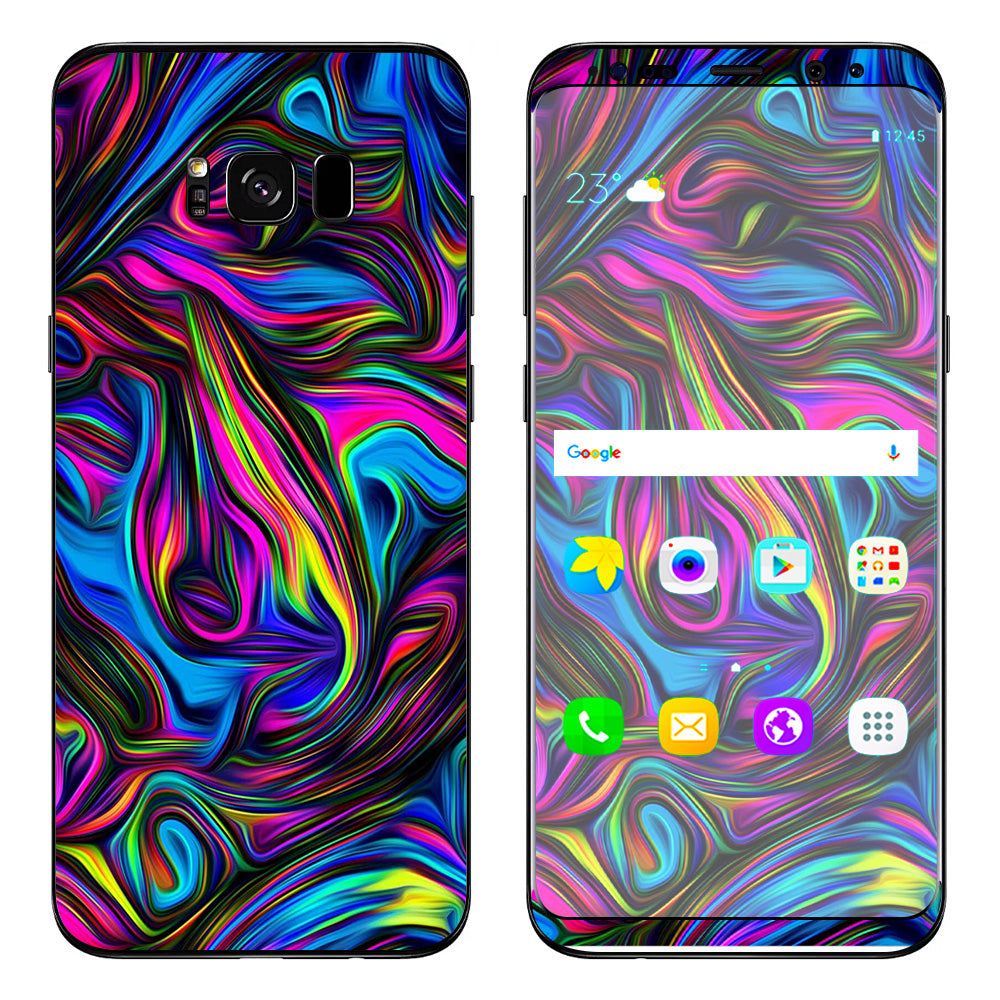  Neon Color Swirl Glass Samsung Galaxy S8 Skin