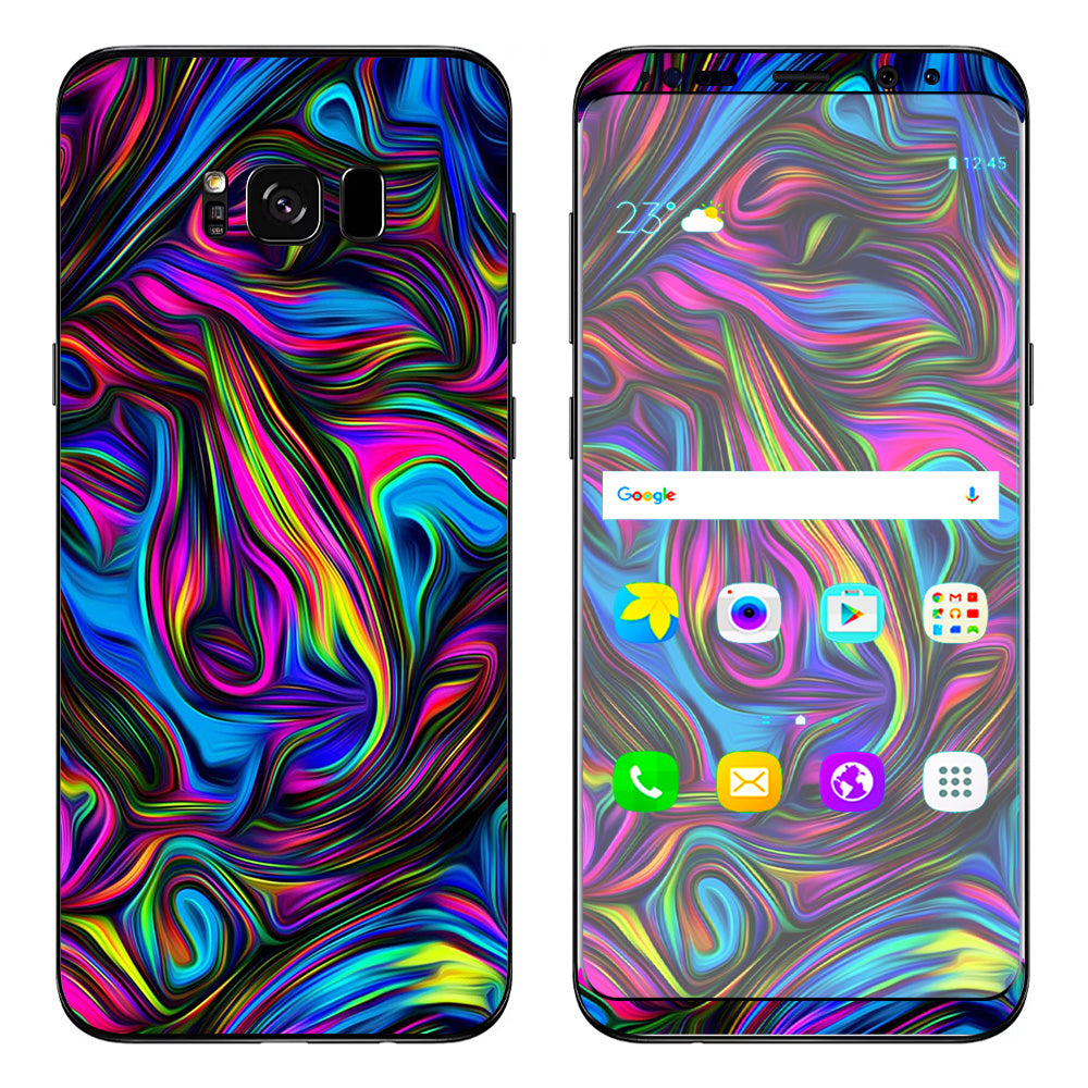  Neon Color Swirl Glass Samsung Galaxy S8 Plus Skin