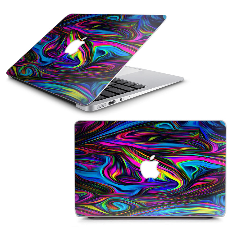  Neon Color Swirl Glass Macbook Air 13" A1369 A1466 Skin