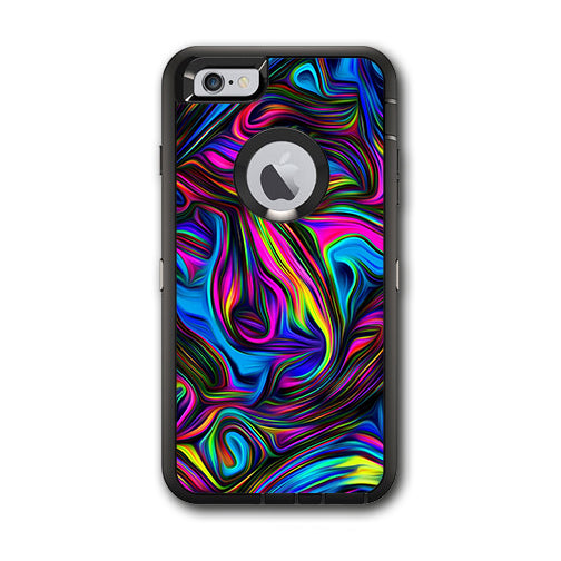  Neon Color Swirl Glass Otterbox Defender iPhone 6 PLUS Skin
