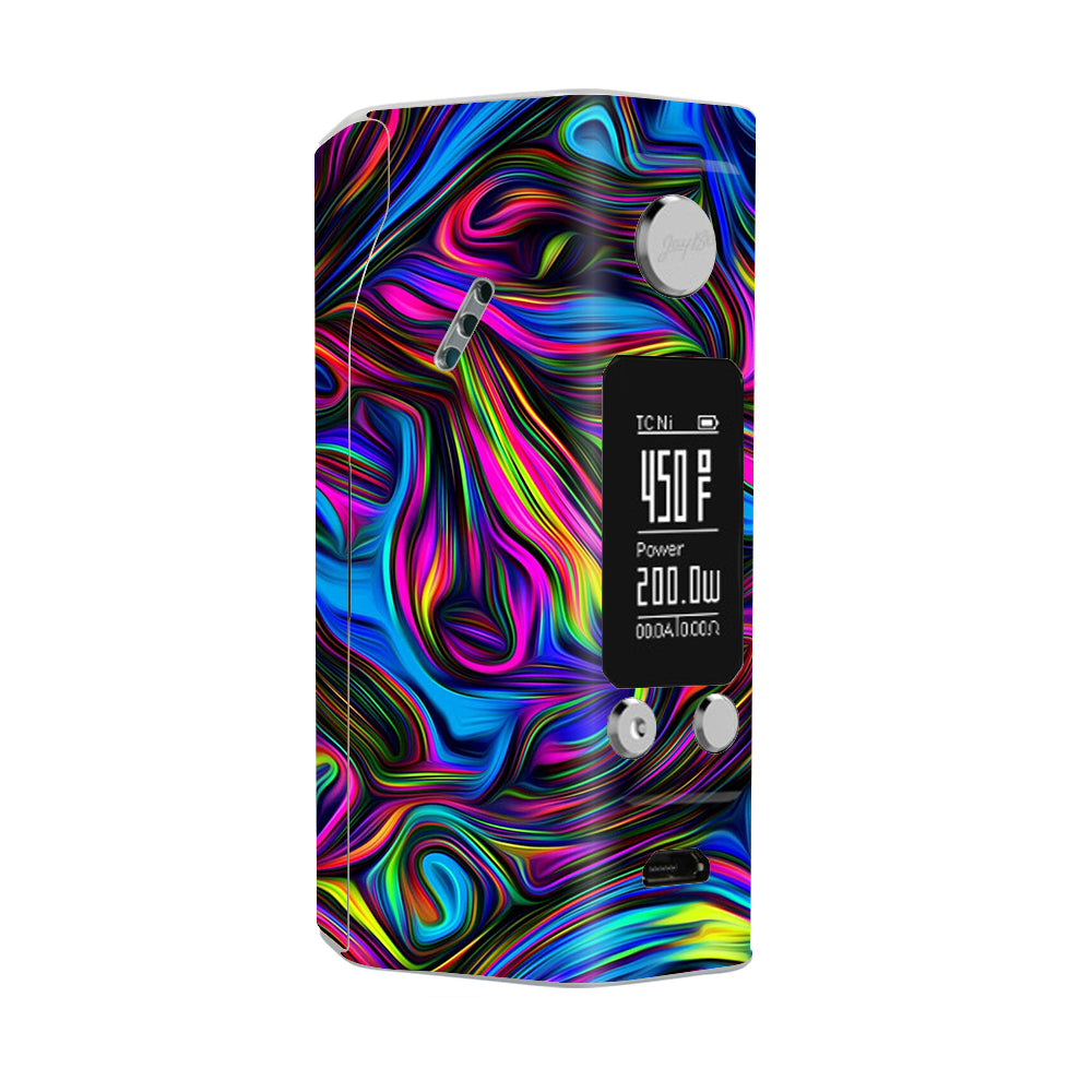  Neon Color Swirl Glass Wismec Reuleaux RX200S Skin