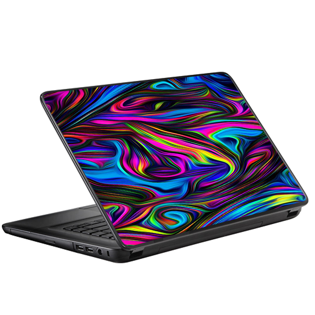  Neon Color Swirl Glass Universal 13 to 16 inch wide laptop Skin