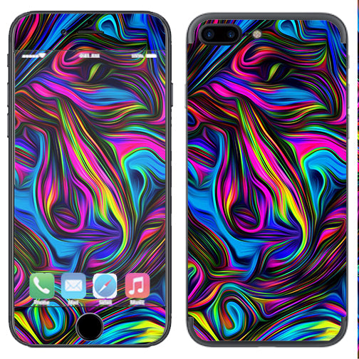  Neon Color Swirl Glass Apple  iPhone 7+ Plus / iPhone 8+ Plus Skin