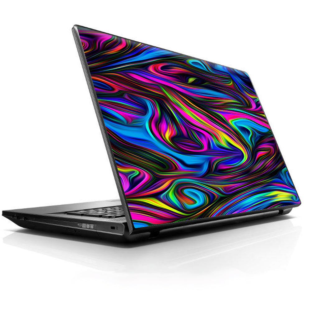  Neon Color Swirl Glass Universal 13 to 16 inch wide laptop Skin