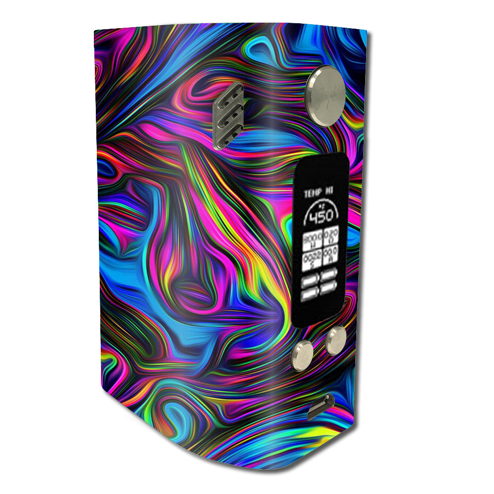  Neon Color Swirl Glass Wismec Reuleaux RX300 Skin