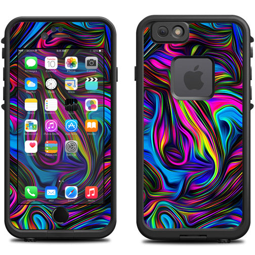  Neon Color Swirl Glass Lifeproof Fre iPhone 6 Skin