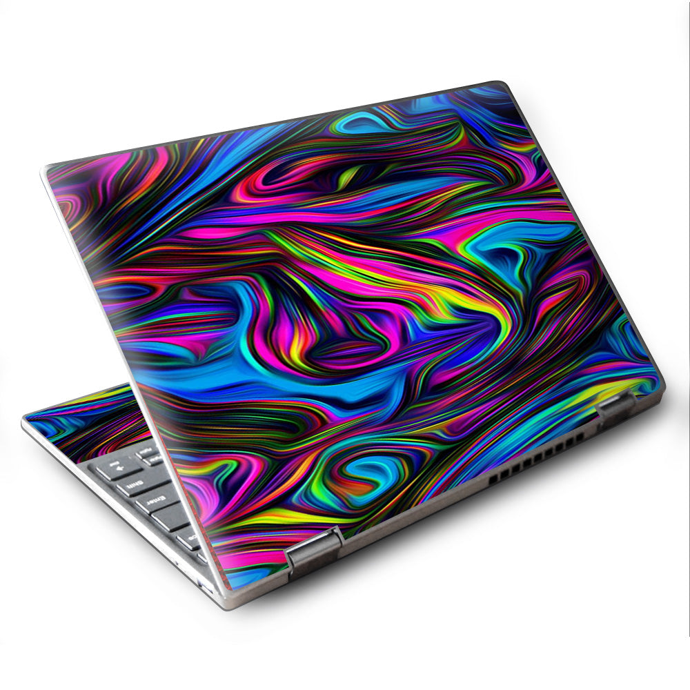  Neon Color Swirl Glass Lenovo Yoga 710 11.6" Skin