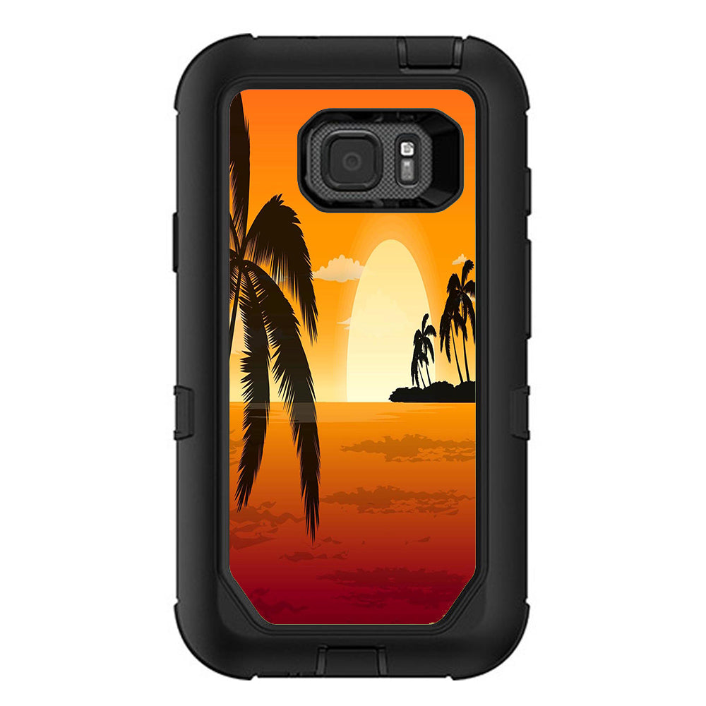 Palm Trees At Sunset Otterbox Defender Samsung Galaxy S7 Active Skin