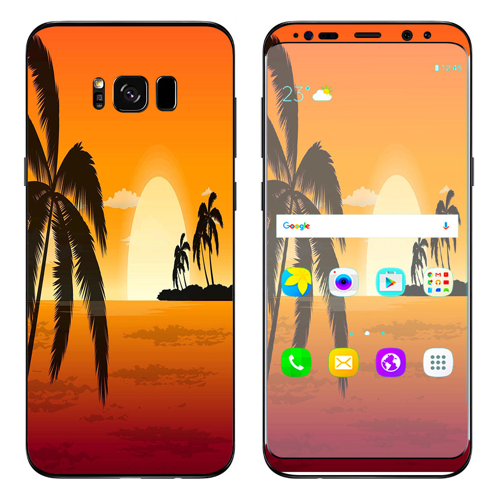  Palm Trees At Sunset Samsung Galaxy S8 Skin