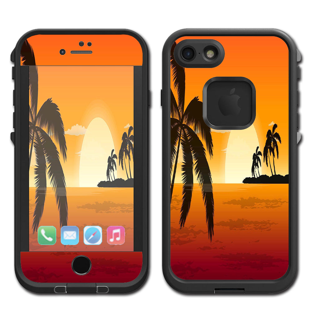  Palm Trees At Sunset Lifeproof Fre iPhone 7 or iPhone 8 Skin