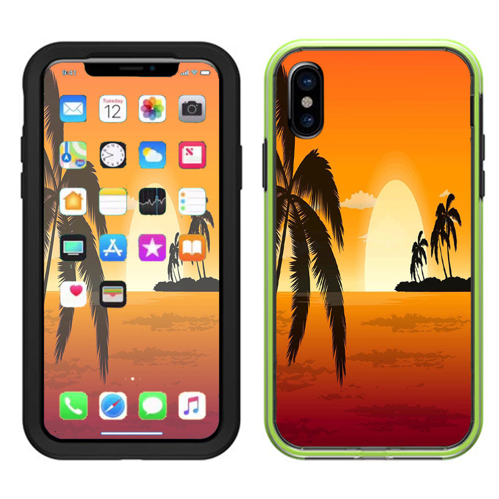  Palm Trees At Sunset Lifeproof Slam Case iPhone X Skin