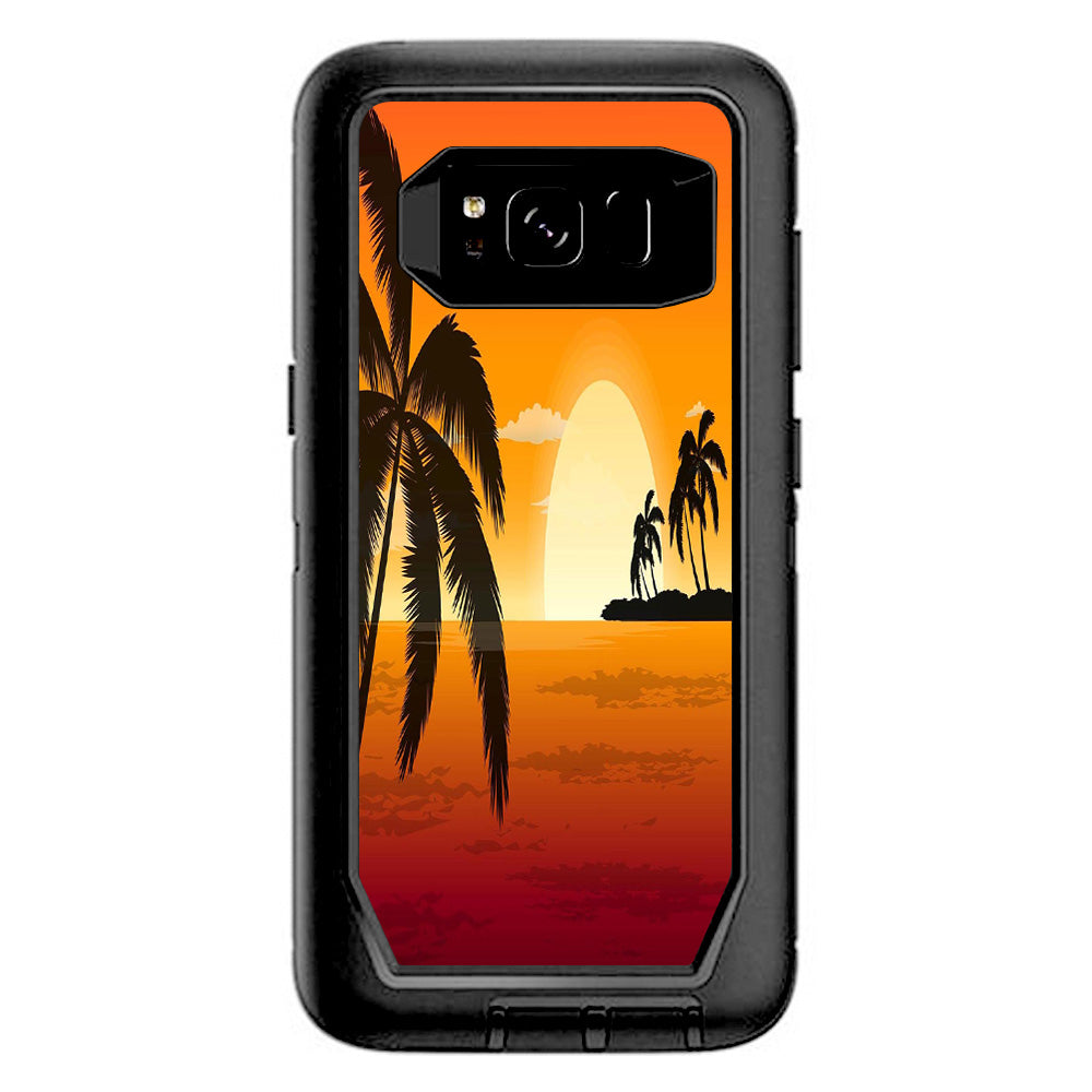  Palm Trees At Sunset Otterbox Defender Samsung Galaxy S8 Skin