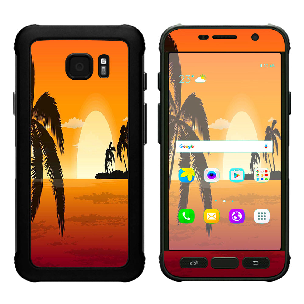  Palm Trees At Sunset Samsung Galaxy S7 Active Skin