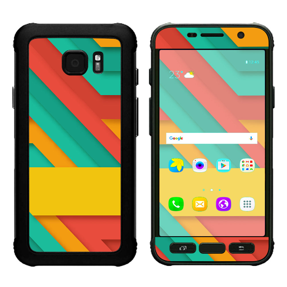  Turquoise Blue Yellow Samsung Galaxy S7 Active Skin