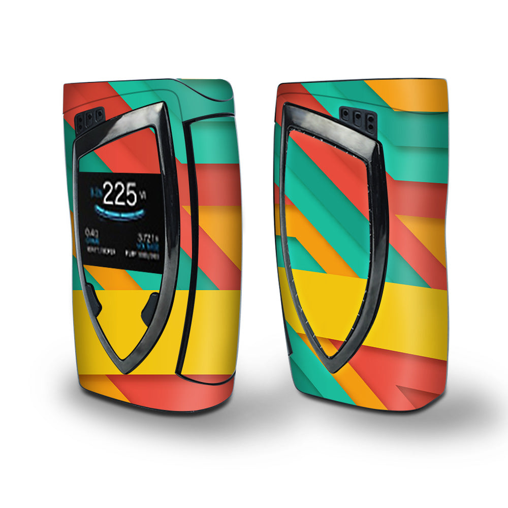 Skin Decal Vinyl Wrap for Smok Devilkin Kit 225w Vape (includes TFV12 Prince Tank Skins) skins cover/ Turquoise Blue Yellow