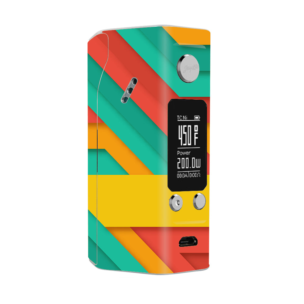  Turquoise Blue Yellow Wismec Reuleaux RX200S Skin