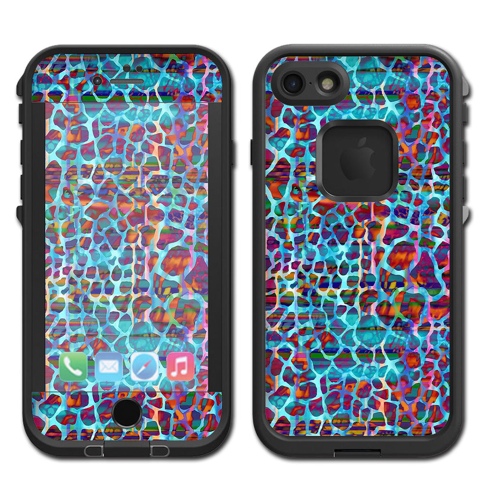  Colorful Leopard Print Lifeproof Fre iPhone 7 or iPhone 8 Skin