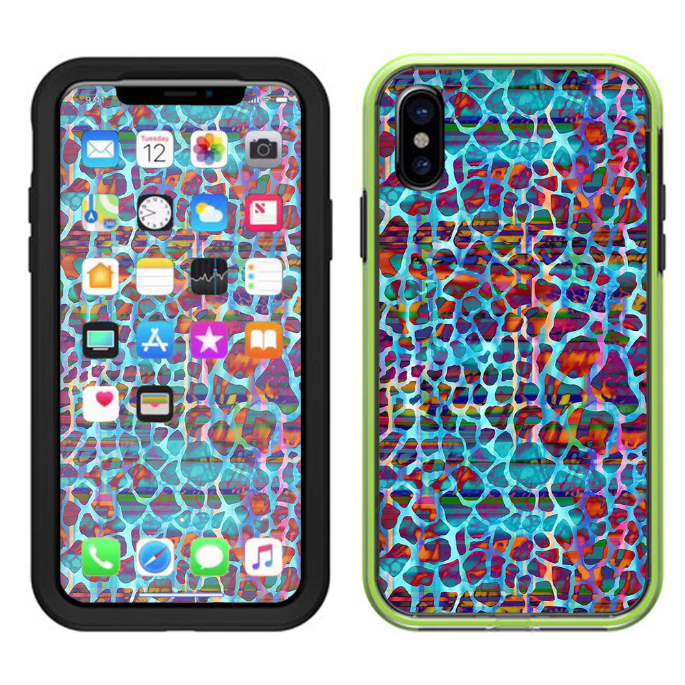  Colorful Leopard Print Lifeproof Slam Case iPhone X Skin